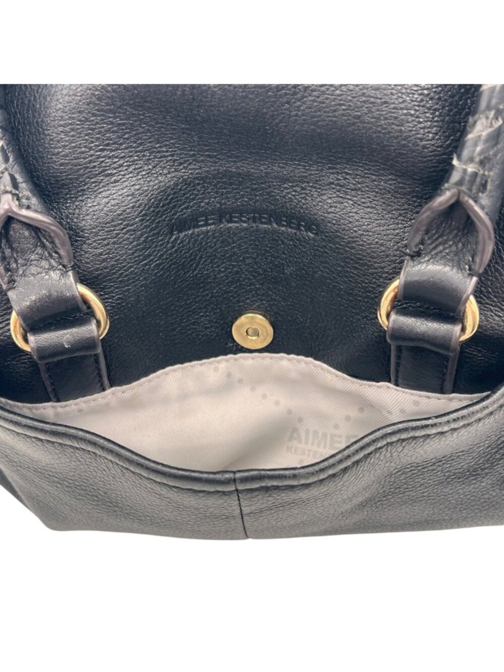 Aimee Kestenberg Snake Print & Black Leather Bag Purse 10 Zippered Compartments - Picture 7 of 16